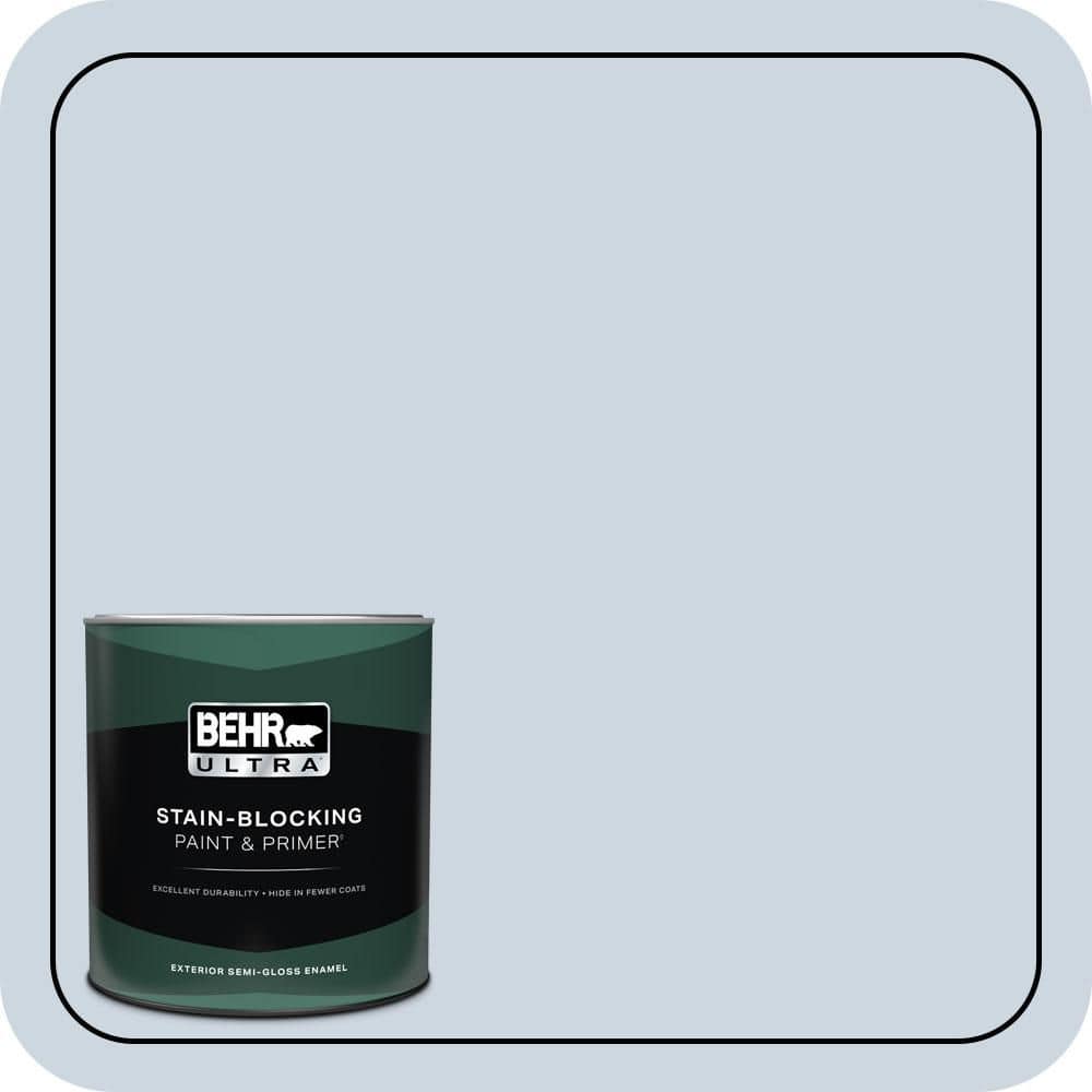 BEHR ULTRA 1 qt. #MQ3-60 Blue Gossamer Semi-Gloss Enamel Exterior Paint & Primer