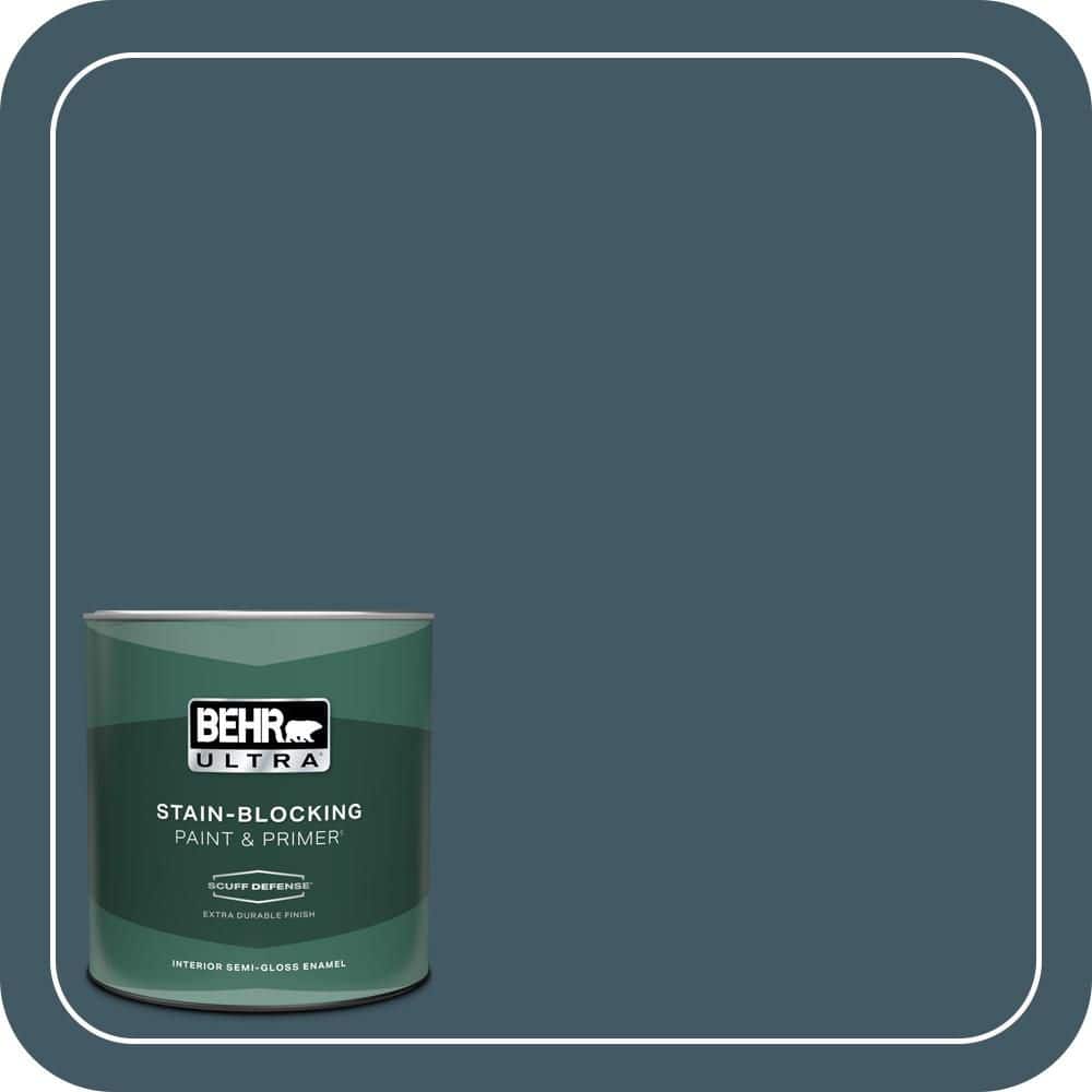 BEHR ULTRA 1 qt. #S480-7 Midnight in the Tropics Extra Durable Semi-Gloss Enamel Interior Paint & Primer