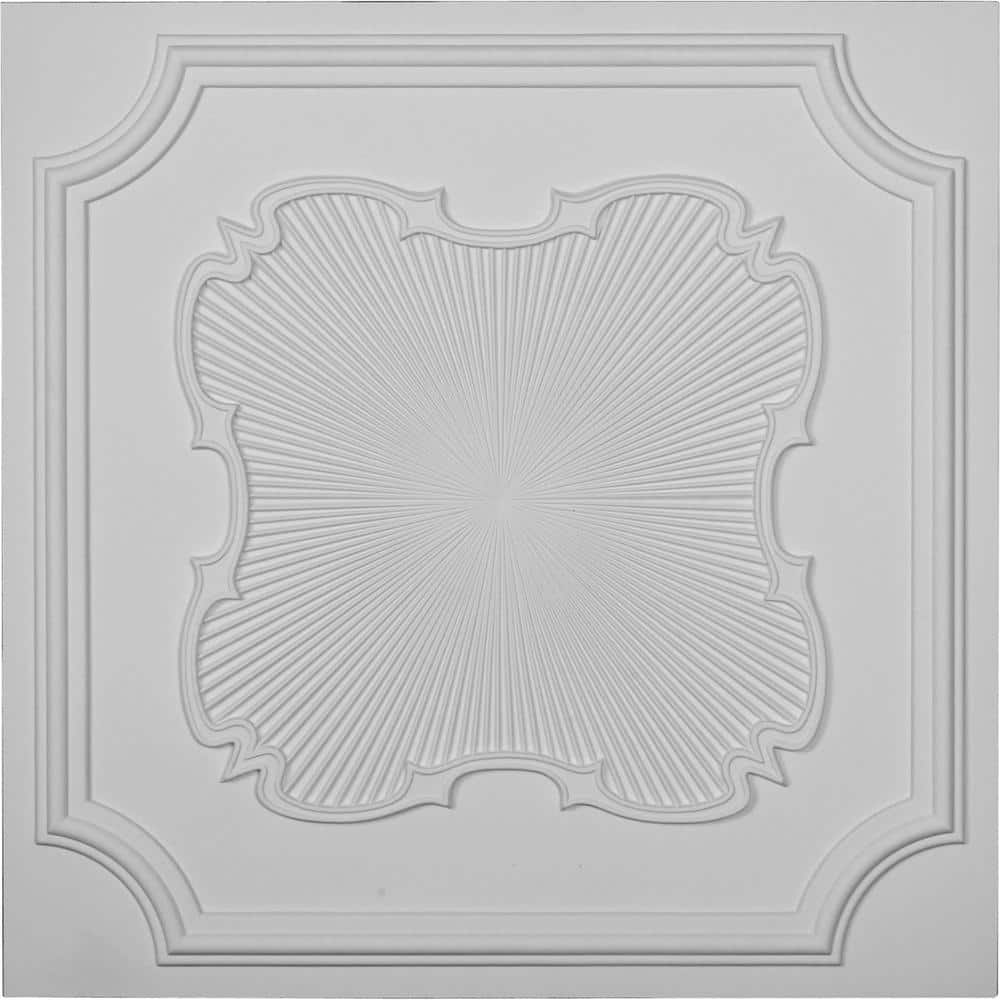 Ekena Millwork Eryn 2 ft. x 2 ft. Glue Up Polyurethane Ceiling Tile in White (1)