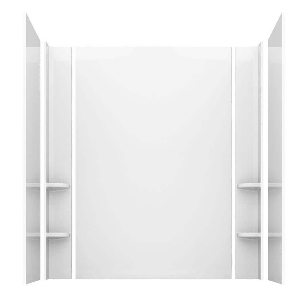 Universal Tubs Rampart 60 in. x 60 in. 4-Piece Glue Up Acrylic Alcove Tub Surround in White (3)