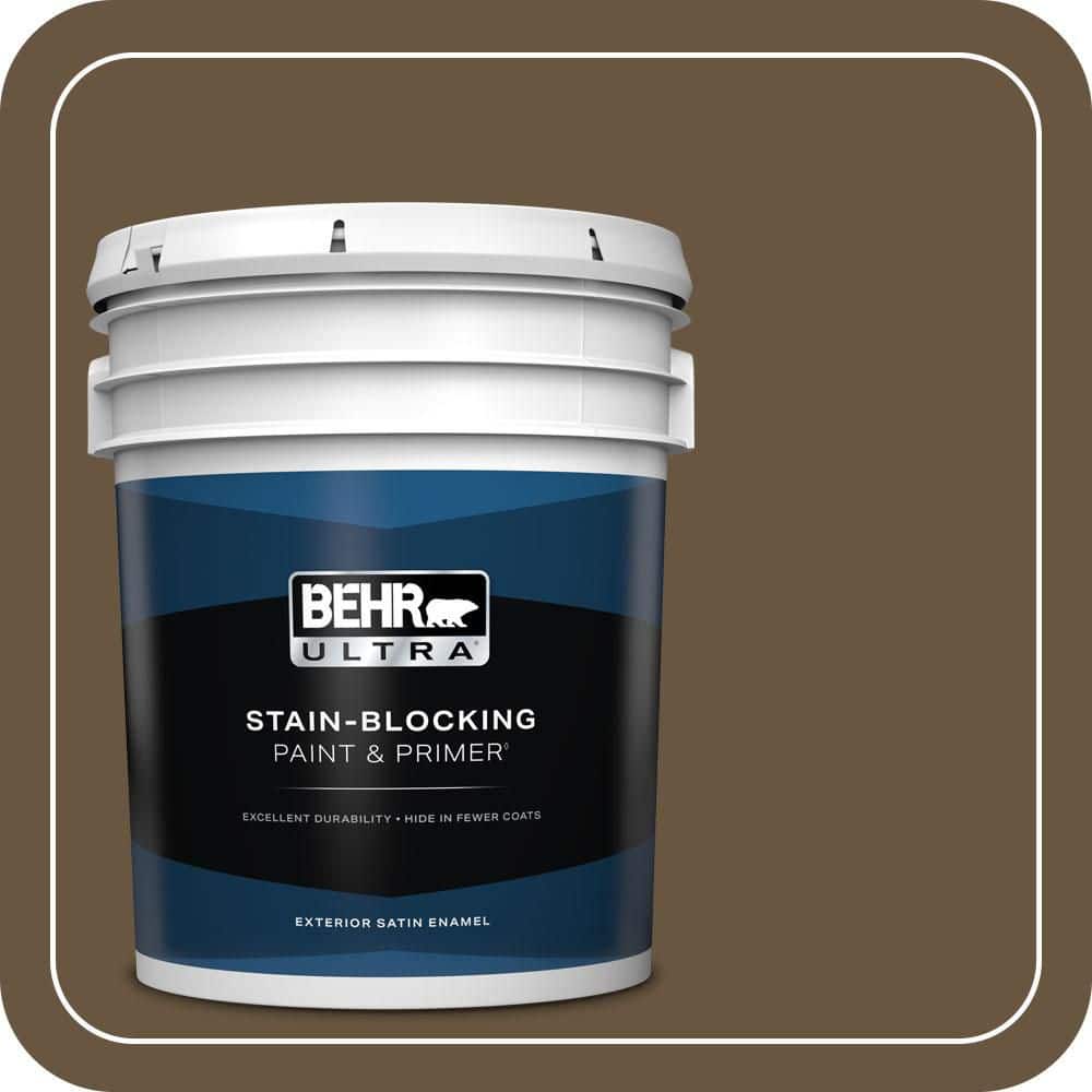 BEHR ULTRA 5 gal. #S-H-700 Burley Wood Satin Enamel Exterior Paint & Primer