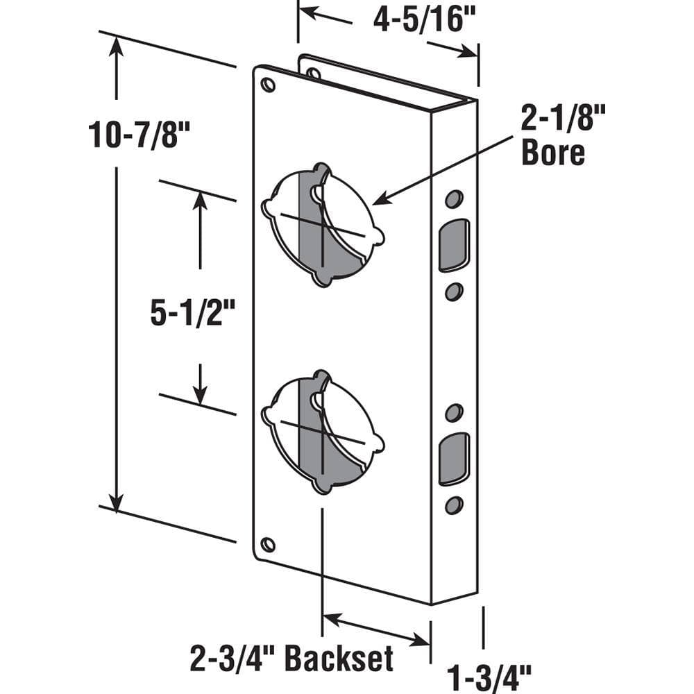 Prime-Line 2-3/4 in. x 1-3/4 in. Brass, 5-1/2 in. Hole Center Door Guard (2)
