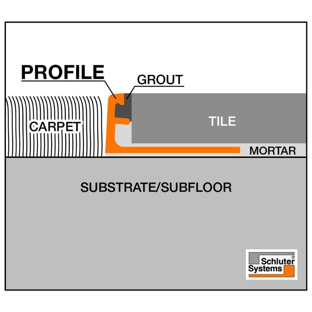 Schluter Schiene Aluminum 3/8 in. x 8 ft. 2-1/2 in. Metal L-Angle Tile Edging Trim (4)