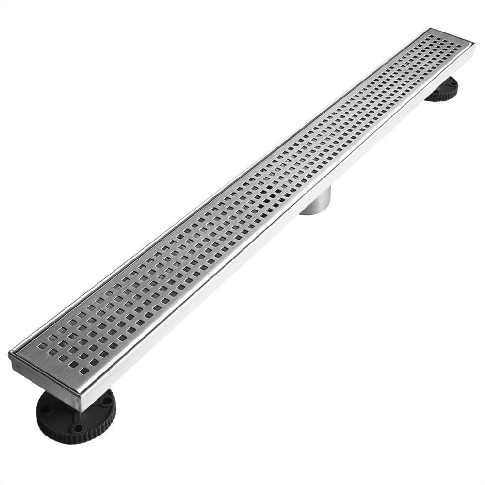 Neodrain 32 in. Stainless Steel Linear Shower Drain with Square Pattern Surface (1)
