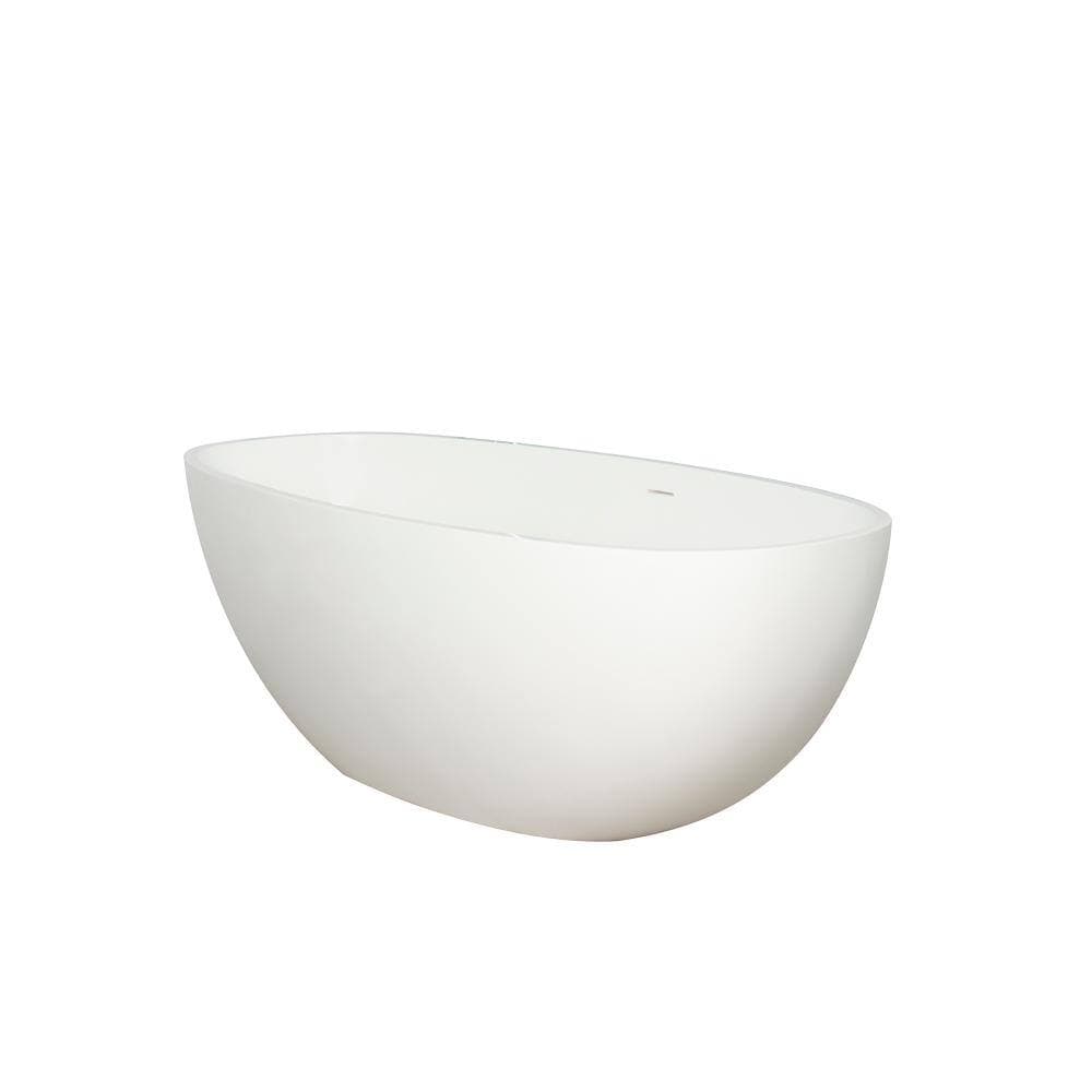 TCYO 65 in. x 30 in. Freestanding Soaking Bathtub with Center Drain in Matte White (3)