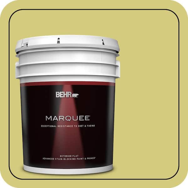 BEHR MARQUEE 5 gal. #P350-4 Spring Grass Flat Exterior Paint & Primer (2)