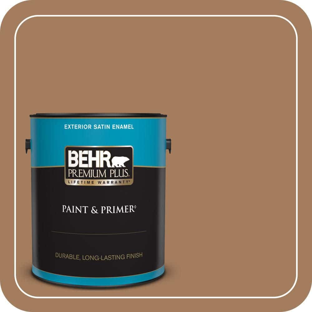 BEHR PREMIUM PLUS 1 gal. #N250-5 Ancient Pottery Satin Enamel Exterior Paint & Primer