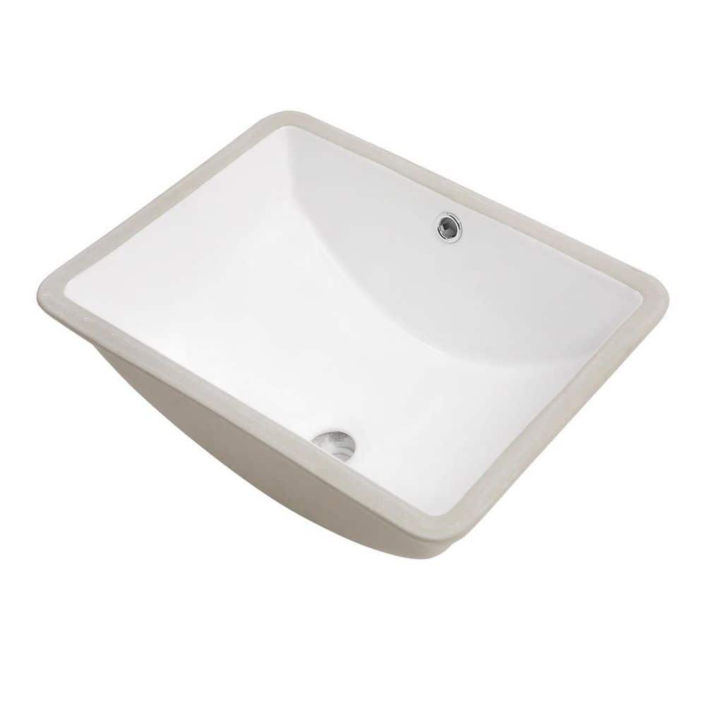 LIVACA 21 in. x 16 in. Drop-In Bathroom Sink in White Ceramic with Deep Bowl and Overflow Durable Construction (1)