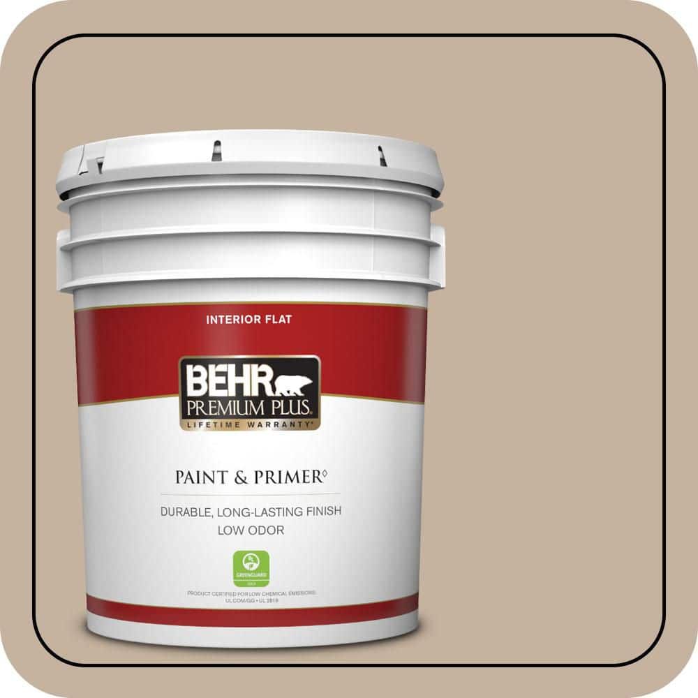 BEHR PREMIUM PLUS 5 gal. #MQ2-32 Mink Haze Flat Low Odor Interior Paint & Primer