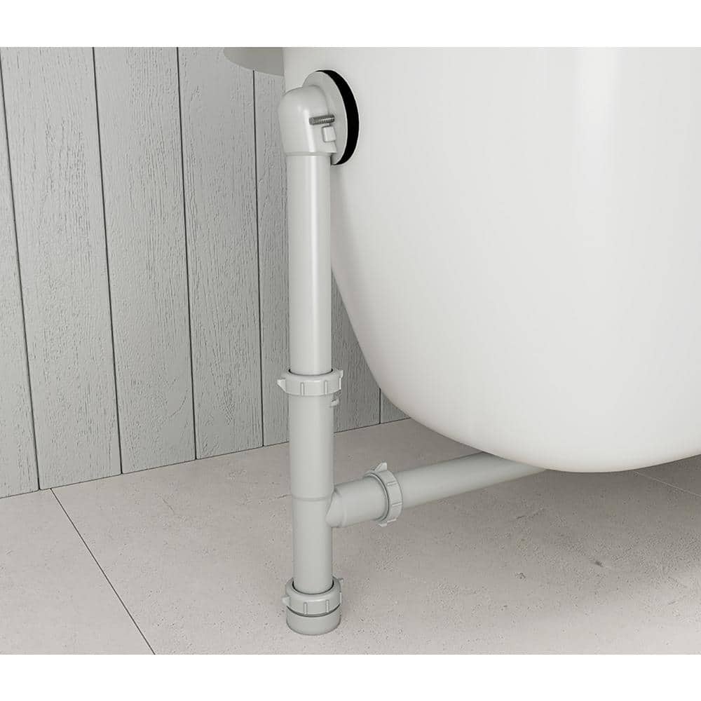 Everbilt Twist and Close 1-1/2 in. White Poly Pipe Bath Waste and Overflow Drain in Chrome (3)