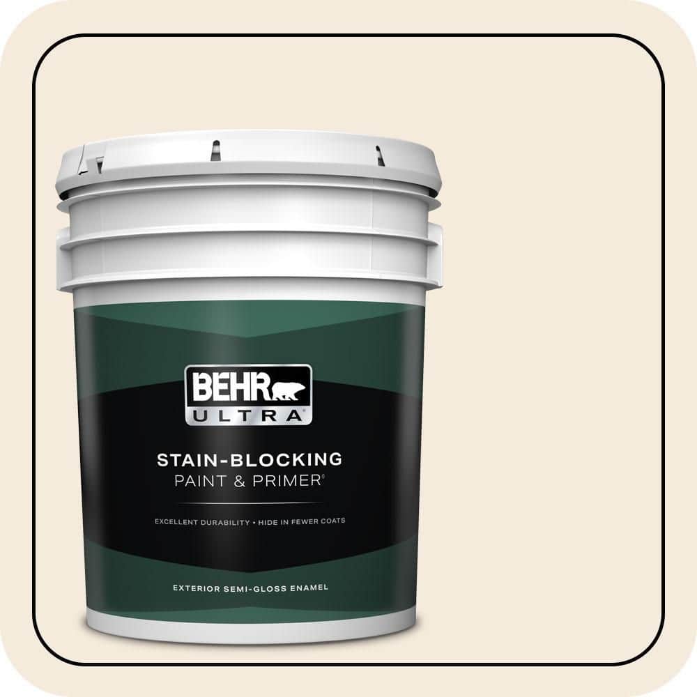 BEHR ULTRA 5 gal. #PPU5-10 Heavy Cream Semi-Gloss Enamel Exterior Paint & Primer