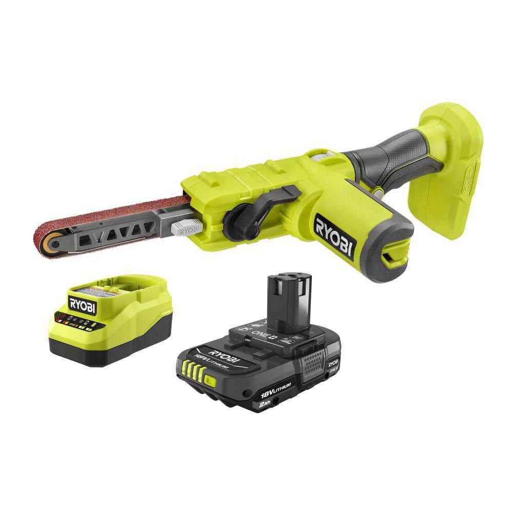 RYOBI ONE+ 18V Cordless 1/2 in. x 18 in. Belt Sander with 2.0 Ah Battery and Charger Kit