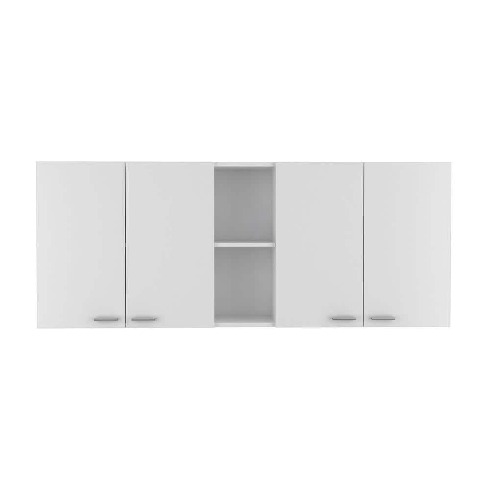 Unbranded 59.05 in. W x 12.4 in. D x 23.62 in. H Bathroom Storage Wall Cabinet in White