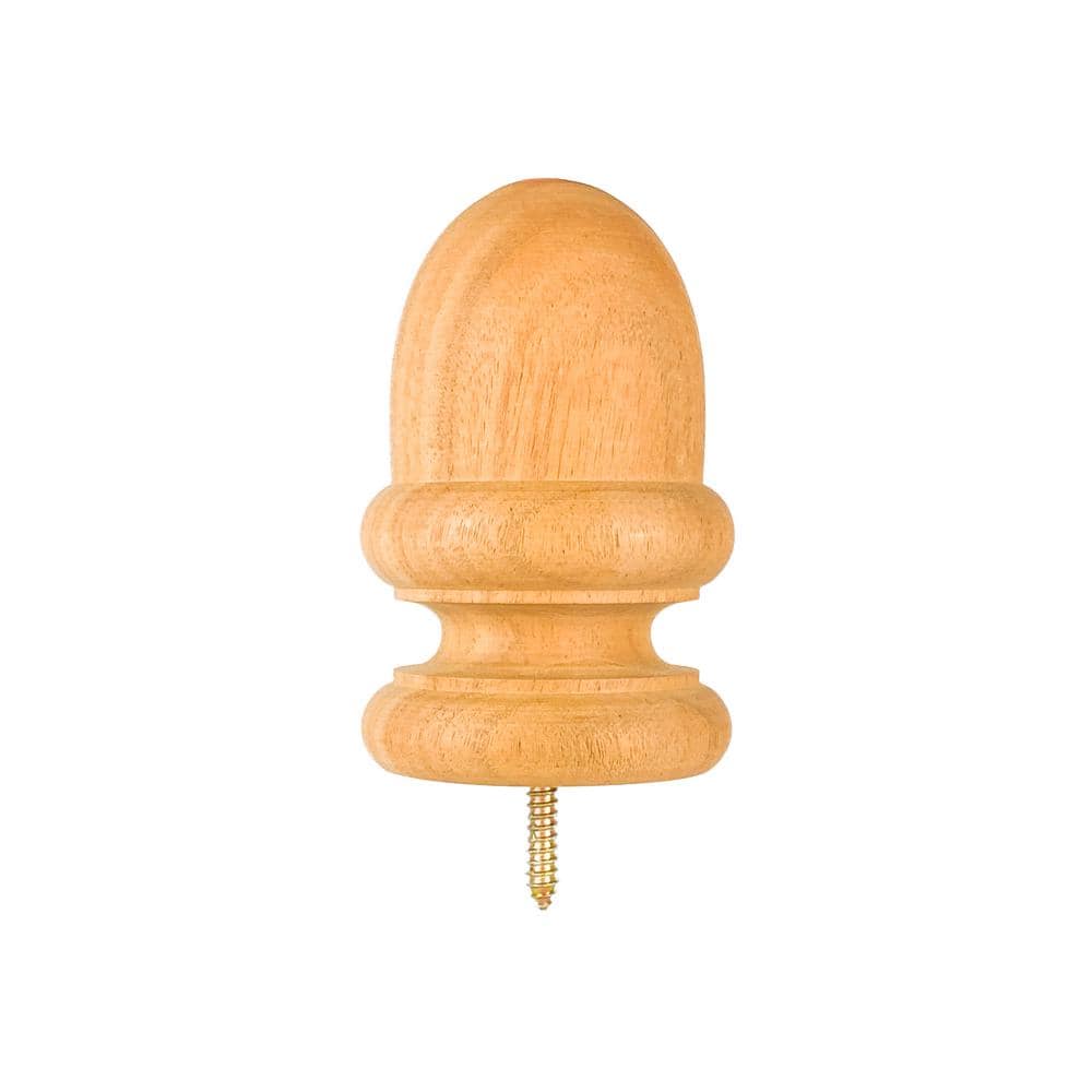 Protectyte 3.5 in. x 3.5 in. 4x4 Mahogany Kiln-Dried Acorn Post Cap Finial (1)