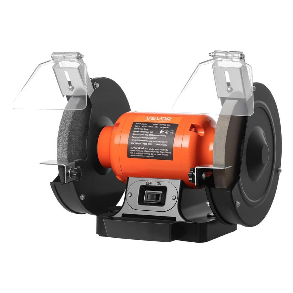 VEVOR Bench Grinder, 8 in. Single Speed Bench Grinder, 3450RPM High-Speed Table Grinders with 550W 4. 5A Induction Motor