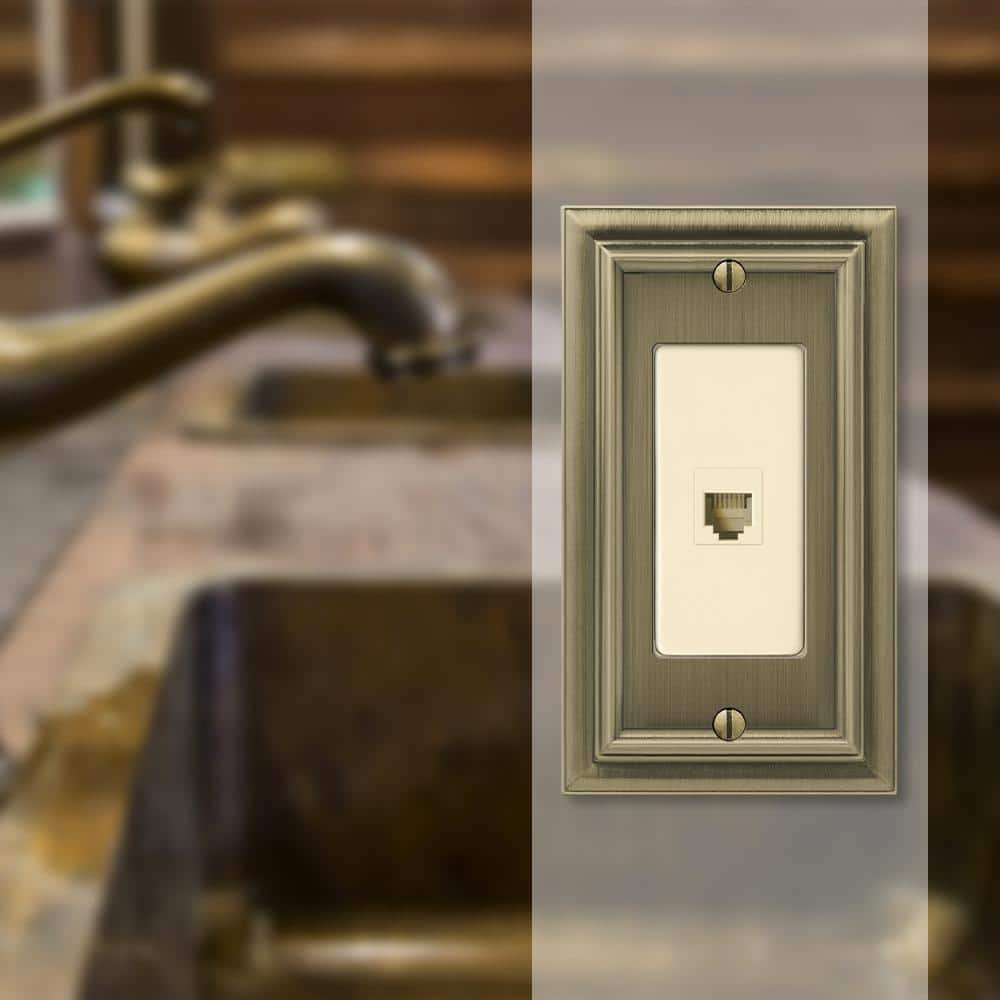 AMERELLE Continental Gang Phone Metal Wall Plate (2)