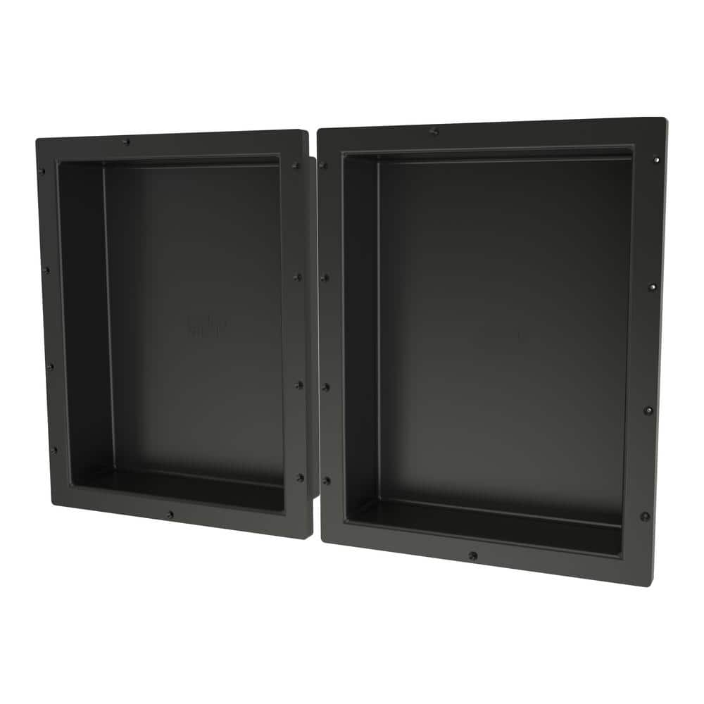 Tile Redi Redi Niche 32 in. x 20 in. Double Shower Niche Set in Black (1)
