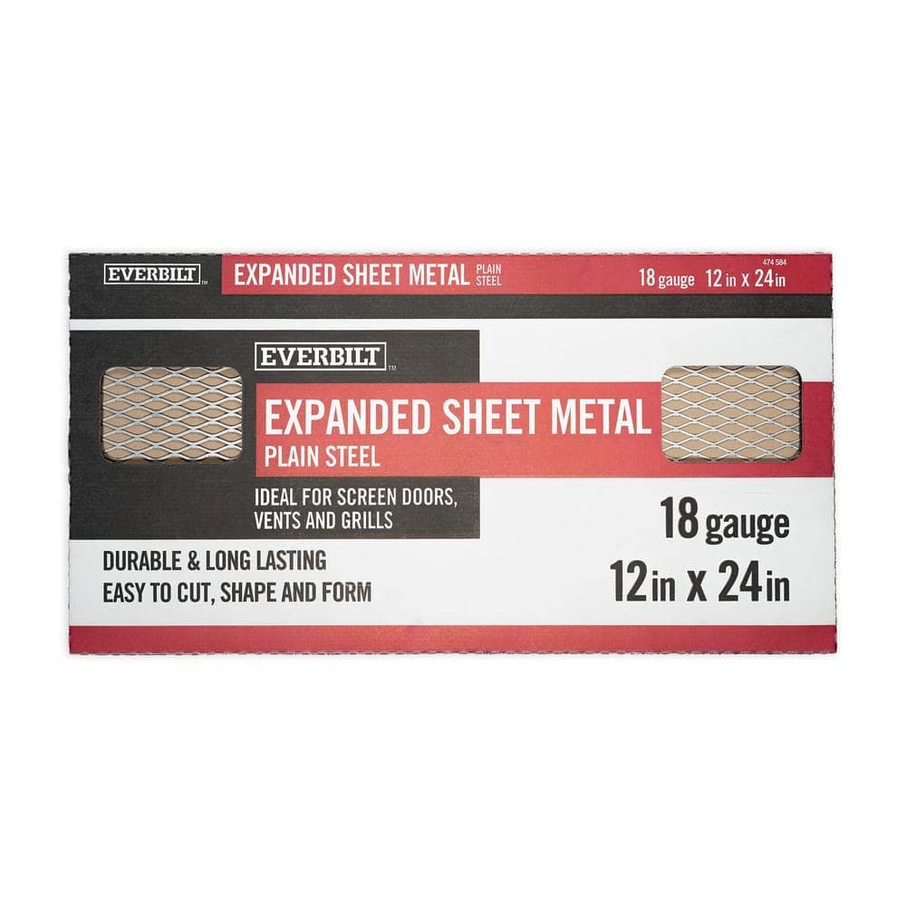 Everbilt 12 in. x 24 in. - 18 Gauge Plain Steel Expanded Metal - 1/2 in. O/C Spacing (3)