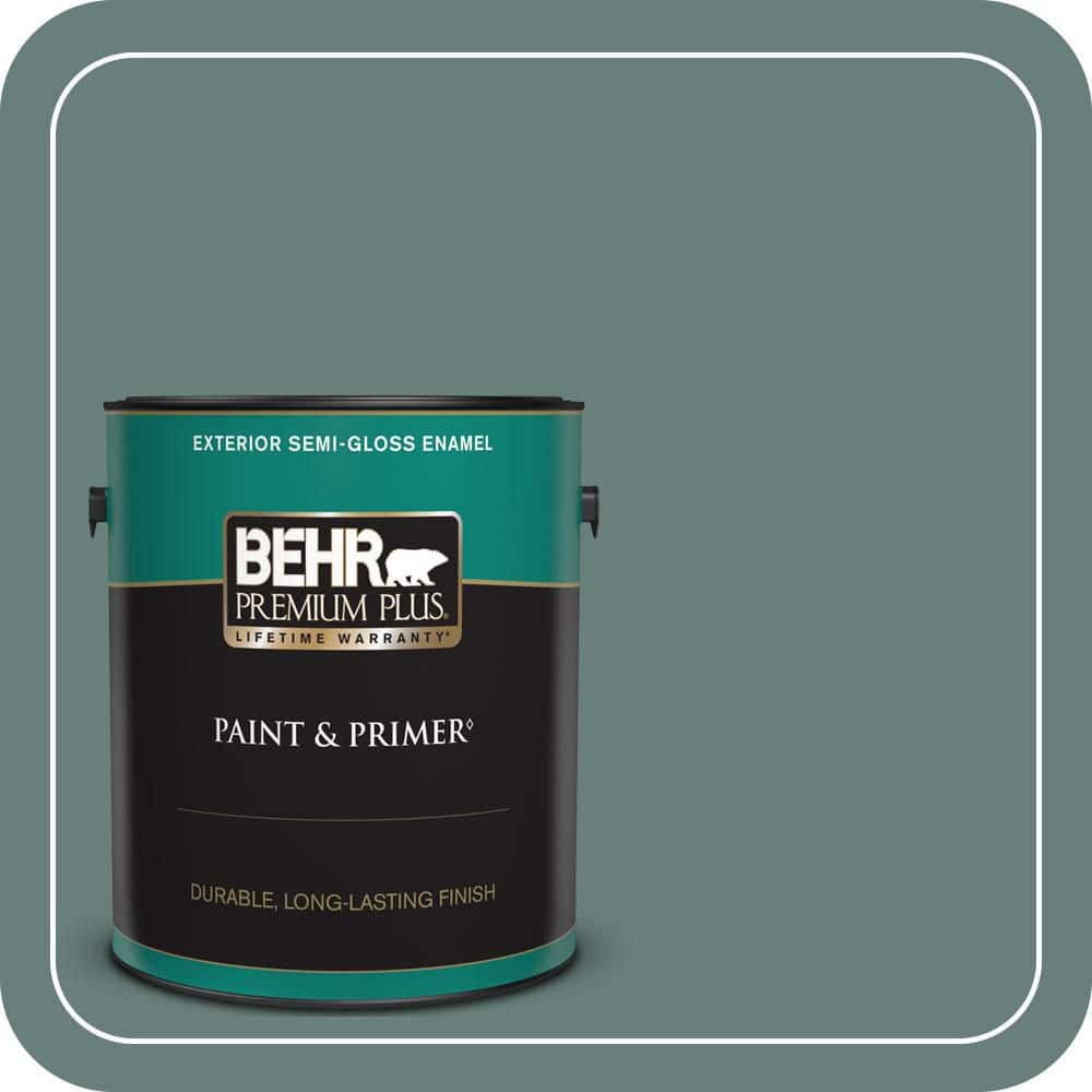 BEHR PREMIUM PLUS 1 gal. #N430-5 Aspen Valley Semi-Gloss Enamel Exterior Paint & Primer