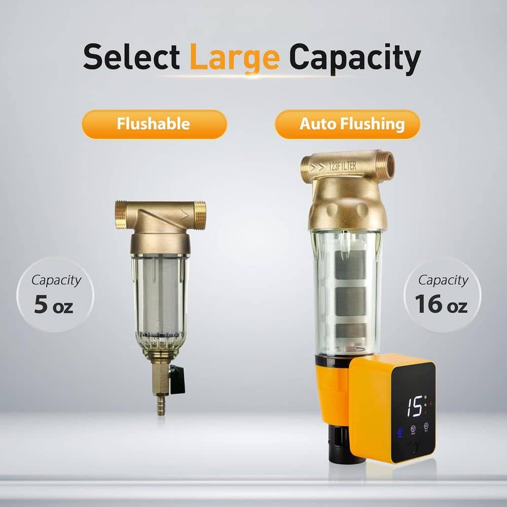 ISPRING WGB22BM Whole House Water Filter w/WSP100ARB Auto-Flushing Spin Down Filter, Reduces Iron, Manganese, Chlorine, Sediment (3)