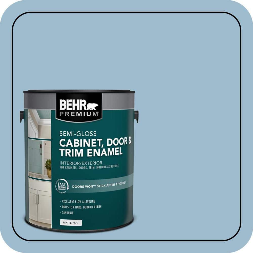 BEHR PREMIUM 1 gal. #S500-3 Partly Cloudy Semi-Gloss Enamel Interior/Exterior Cabinet, Door & Trim Paint