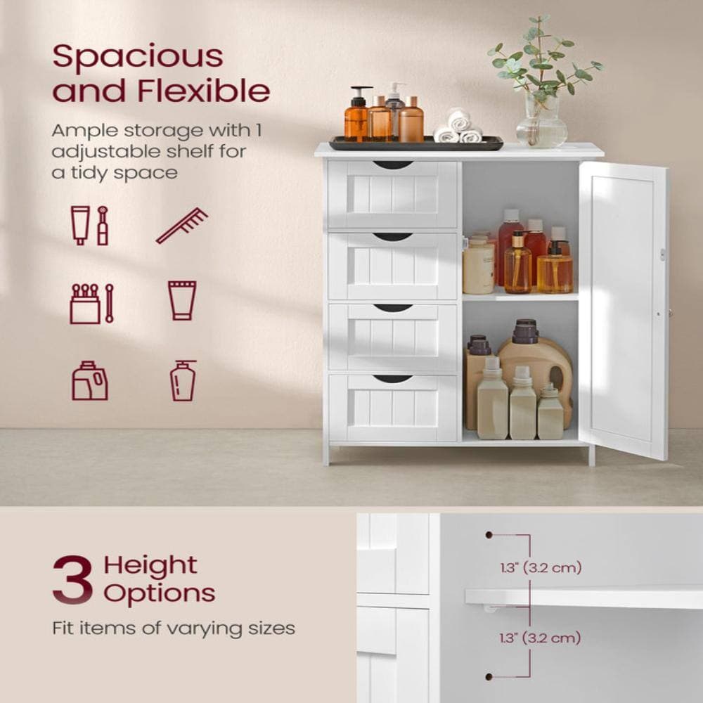 Whatseaso 21.7 in. W x 11.8 in. D x 32.3 in. H Cloud White Linen Cabinet (3)