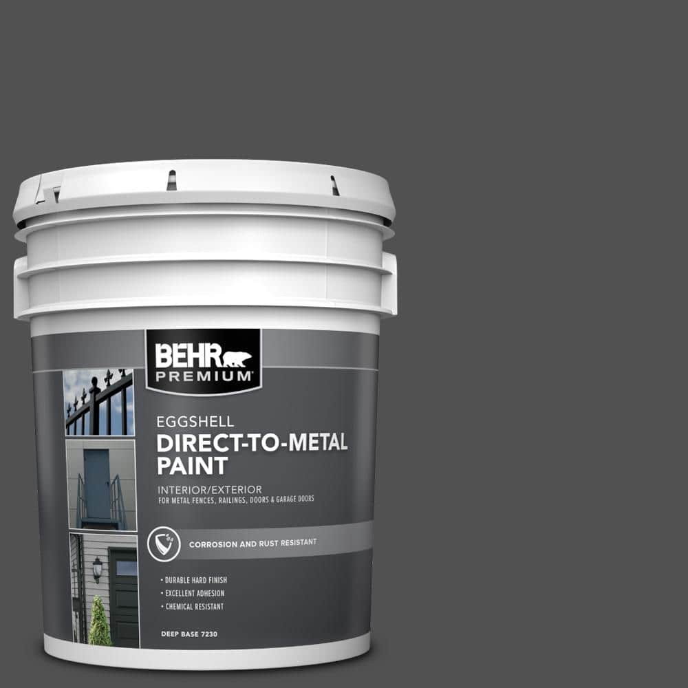 BEHR PREMIUM 5 gal. #N460-7 Space Black Eggshell Direct to Metal Interior/Exterior Paint (1)