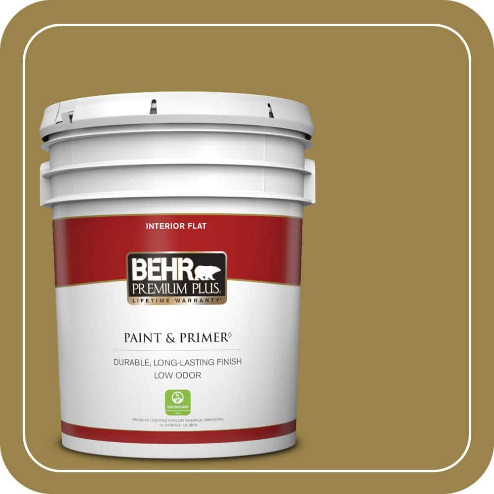 BEHR PREMIUM PLUS 5 gal. #T11-17 Wishing Troll Flat Low Odor Interior Paint & Primer