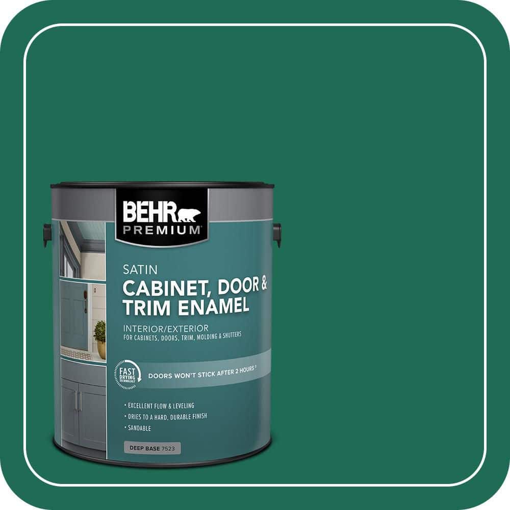 BEHR PREMIUM 1 gal. #P430-7 Sparkling Emerald Satin Enamel Interior/Exterior Cabinet, Door & Trim Paint
