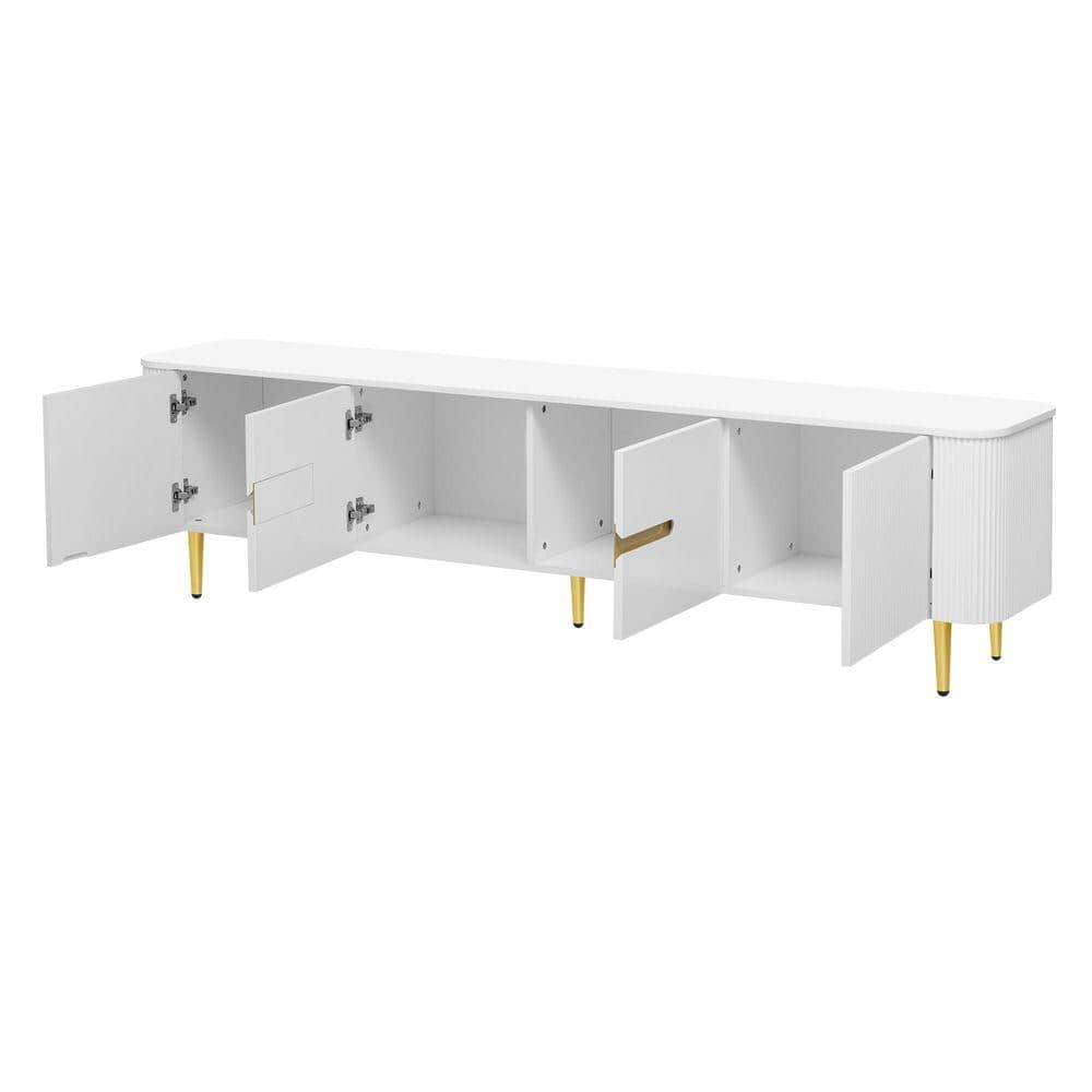 COWLOWN 78.7 in. W x 16.9 in. D x 20.5 in. H Bathroom White Linen Cabinet (1)