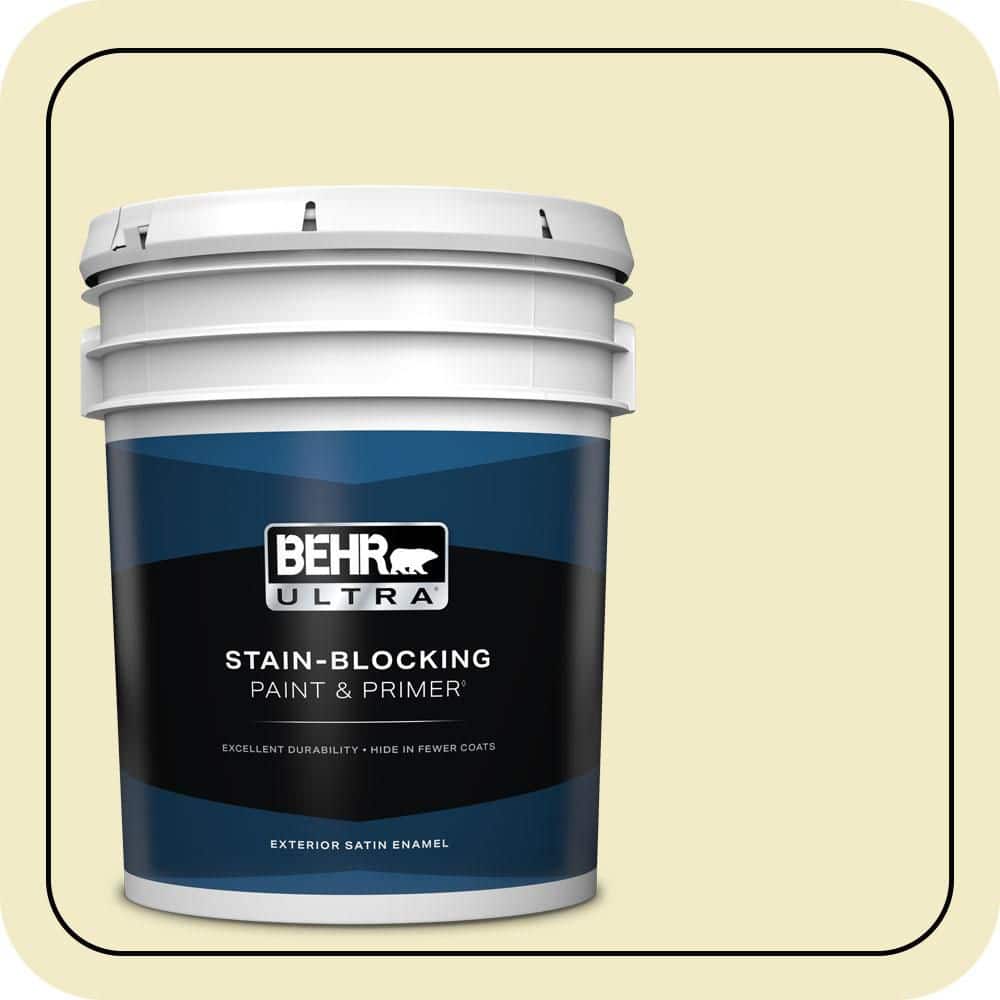 BEHR ULTRA 5 gal. #P350-2 May Apple Satin Enamel Exterior Paint & Primer