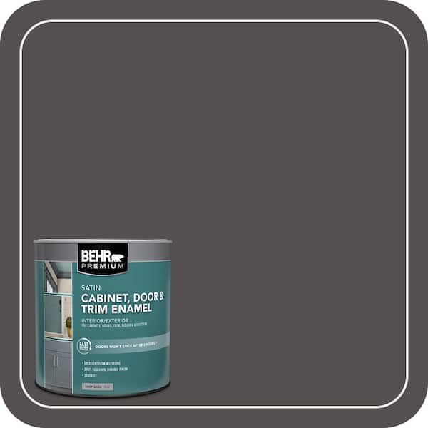 BEHR PREMIUM 1 qt. #790F-7 Dark Cavern Satin Enamel Interior/Exterior Cabinet, Door & Trim Paint (2)