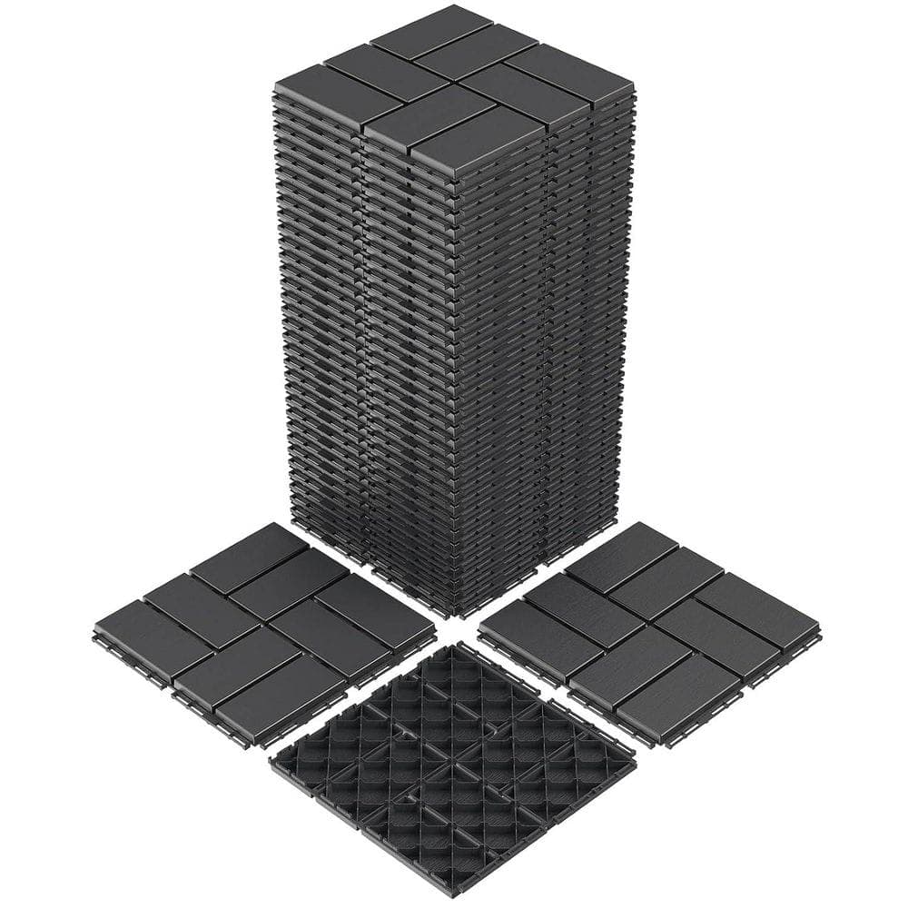Pro Space 12 in. x 12in. Plastic Interlocking Flooring Deck Tiles 44pack,Grey (1)