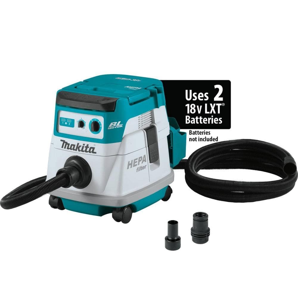 Makita 18V X2 LXT Lithium-Ion (36V) Brushless Cordless 2.1 Gallon Dry Dust Extractor, Tool Only (1)