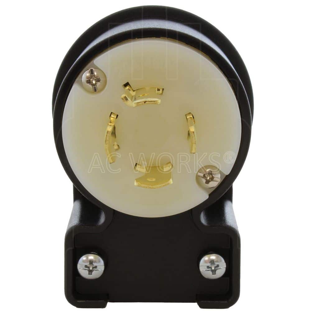 AC WORKS NEMA L16-20P 3-Phase 20A 480V 4-Prong Elbow Locking Male Plug with UL, C-UL Approval (3)