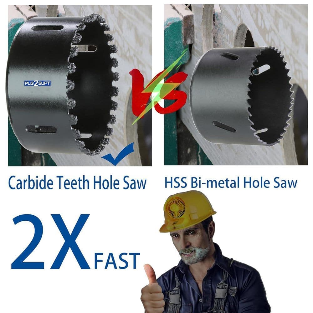 Unbranded 4-1/8 in. Carbide Grit Hole Saw Cutter with Fast Cutting for Drywall Fiber Cement Siding Backer Board Plasterboard (3)