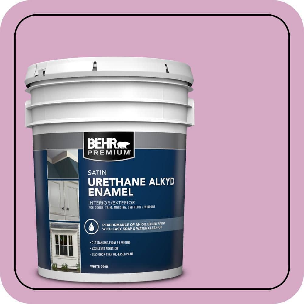 BEHR PREMIUM 5 gal. #M120-4 Heart To Heart Urethane Alkyd Satin Enamel Interior/Exterior Paint