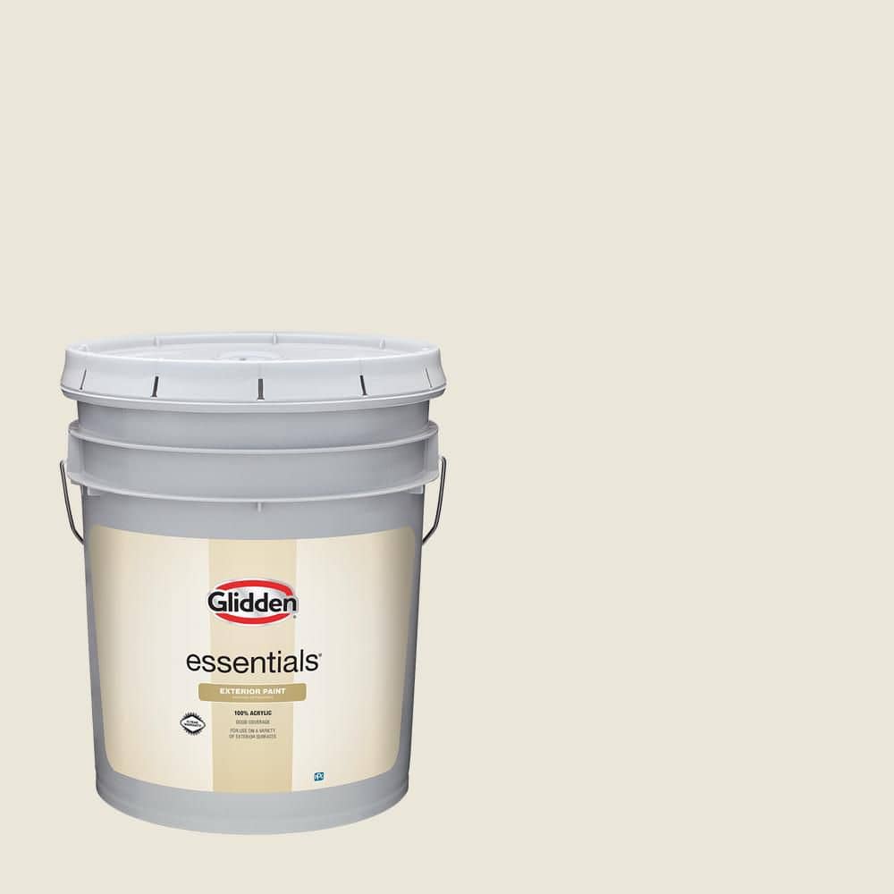 Glidden Essentials 5 gal. PPG1101-1 China White Flat/Matte Exterior Paint