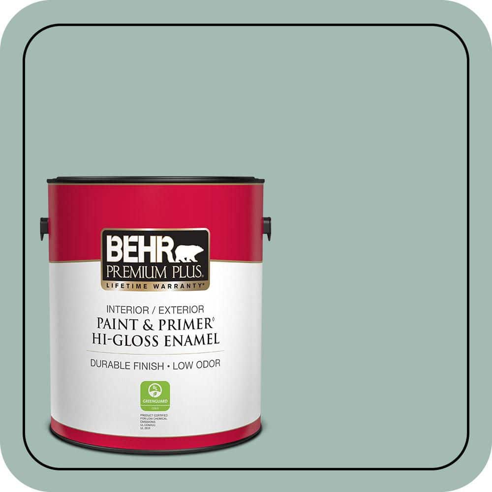 BEHR PREMIUM PLUS 1 gal. #S430-3 Garden Twilight Hi-Gloss Enamel Interior/Exterior Paint & Primer