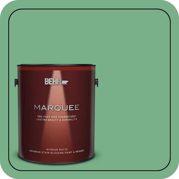BEHR PREMIUM PLUS #M410-5 Green Bank Flat Interior/Exterior Paint & Primer Color Sample (4)