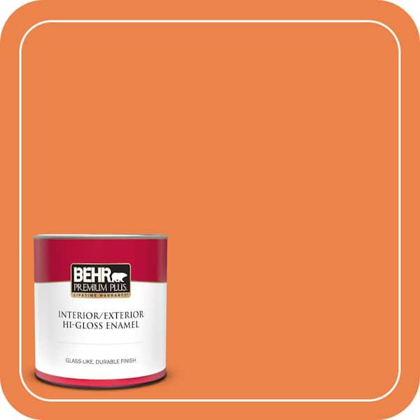 BEHR PREMIUM PLUS #240B-6 Orange Zest Flat Interior/Exterior Paint & Primer Color Sample (4)