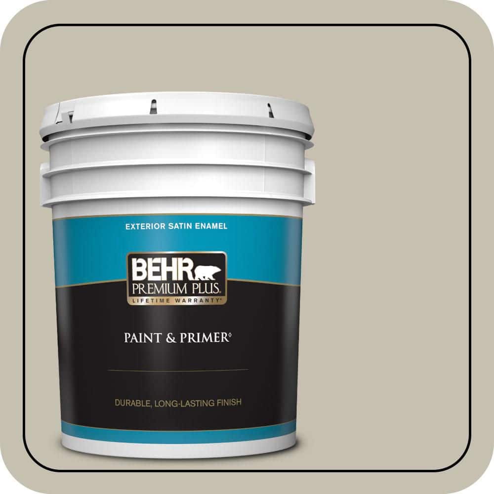 BEHR PREMIUM PLUS 5 gal. #PPU8-17 Fortress Stone Satin Enamel Exterior Paint & Primer
