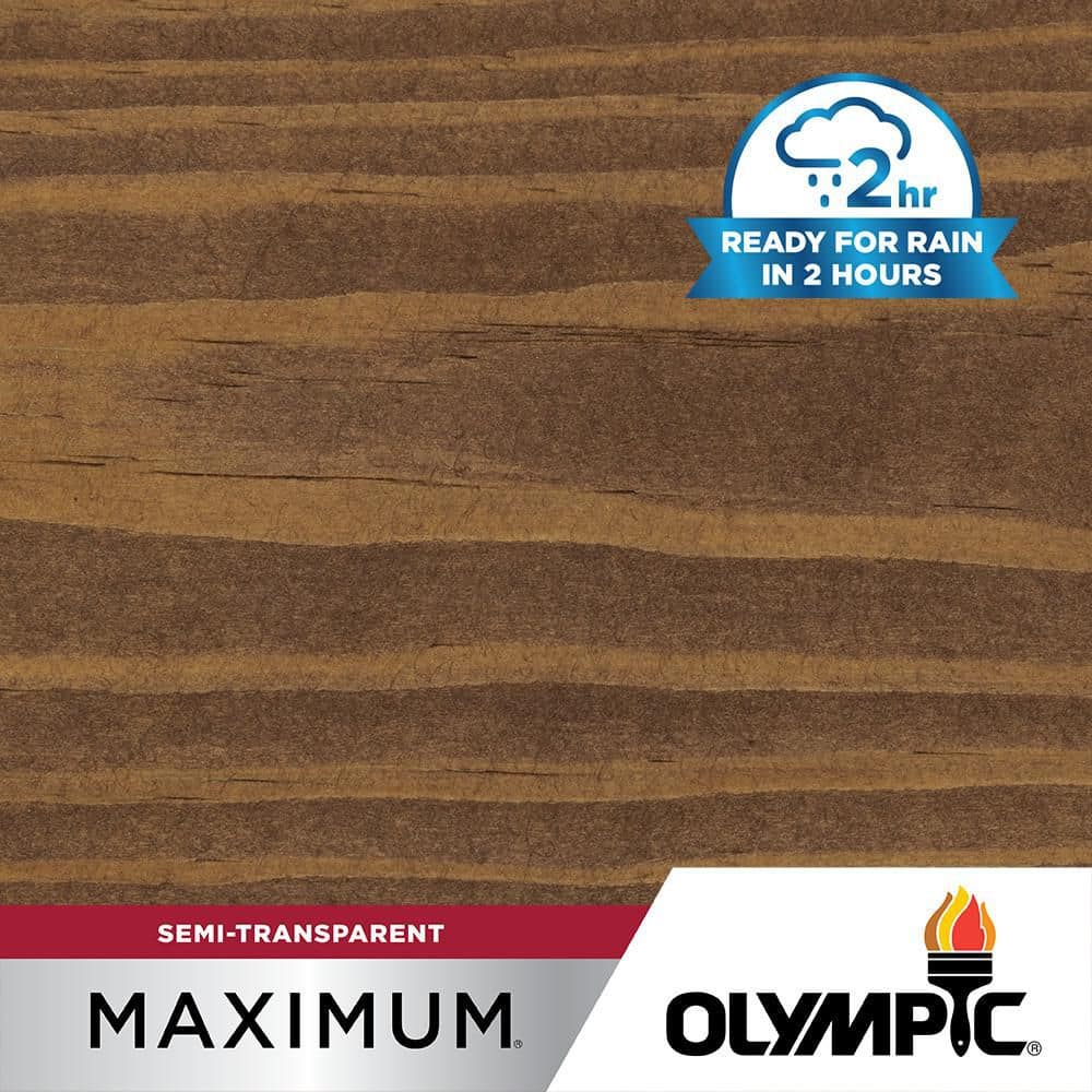Olympic Maximum 1 gal. ST-2019 Oxford Brown Semi-Transparent Exterior Stain and Sealer in One Low VOC