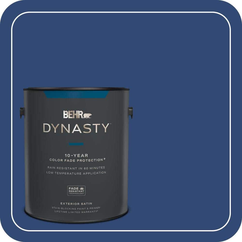 BEHR DYNASTY 1 gal. #S-H-580 Navy Blue Satin Enamel Exterior Stain-Blocking Paint & Primer