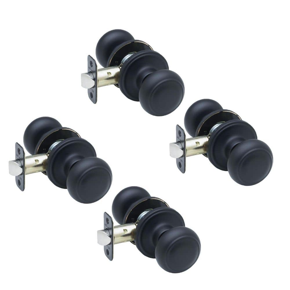Unbranded Colonial Black Passage Hall/Closet Door Knob (4-Pack) (1)