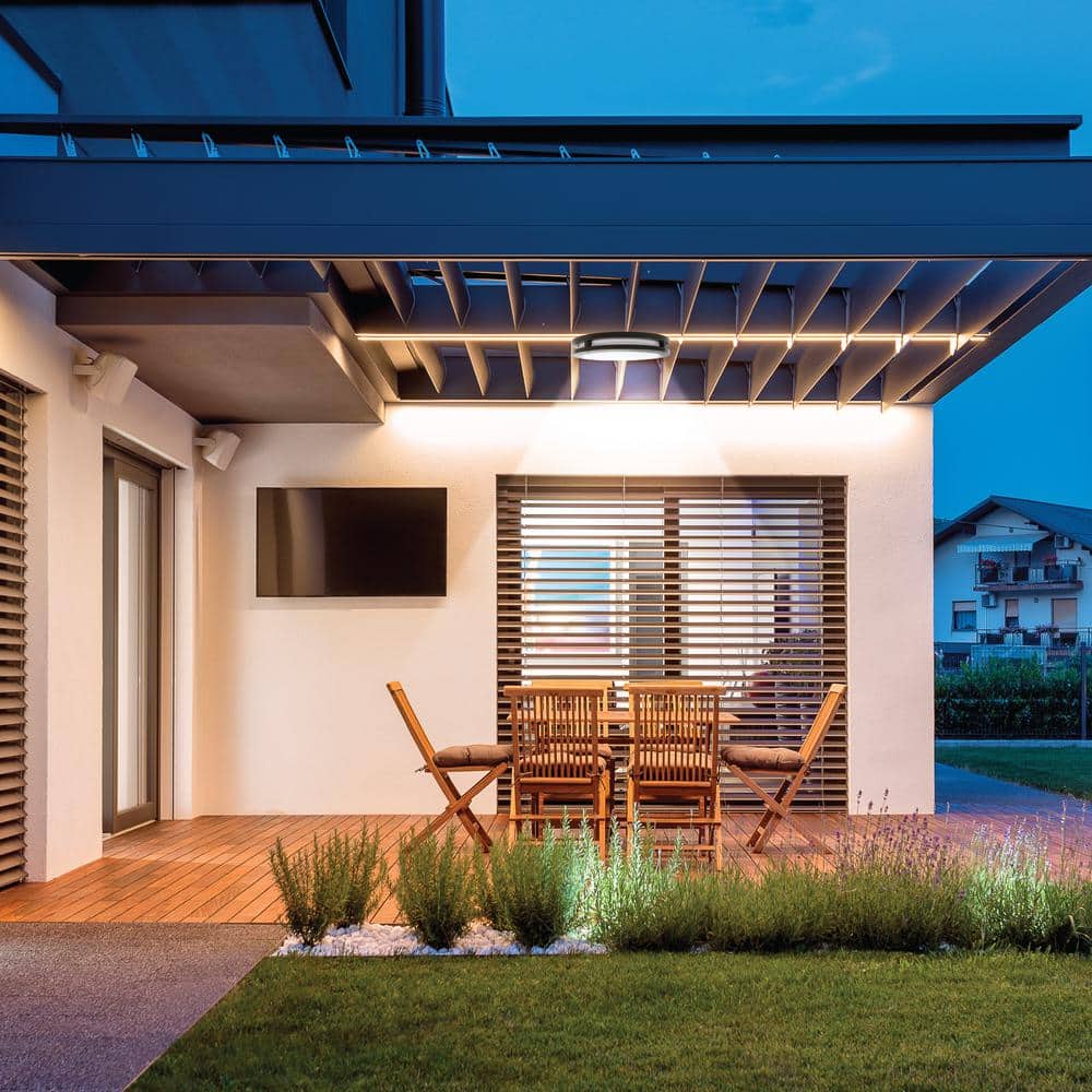 Feit Electric 2000 Lumen Bronze Integrated LED Security Flush Mount Ceiling Outdoor Canopy Floodlight, 4000K (3)