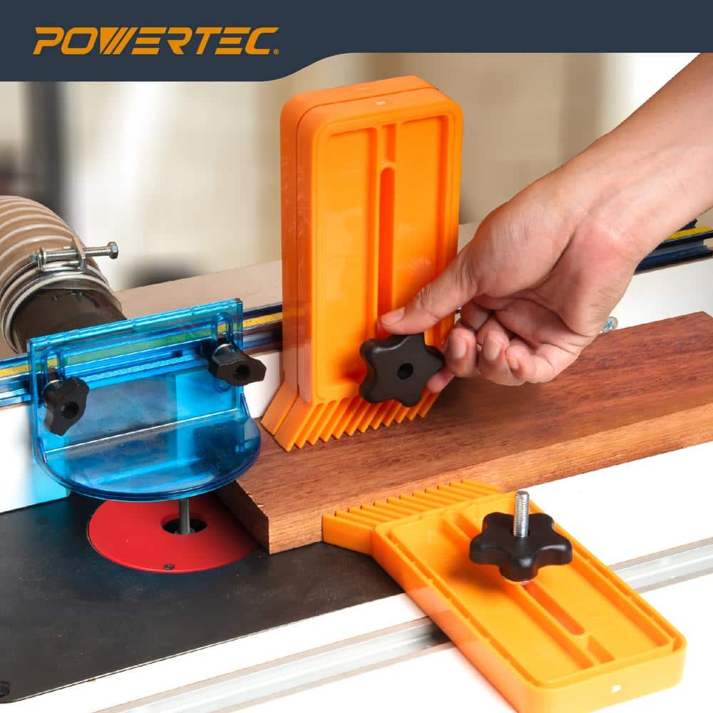 ‎POWERTEC Stackable Featherboard for Table Saw/Router Fence/Router Table/Bandsaw-Woodworking Tools for T-Track/ Miter Slot Mount (2)