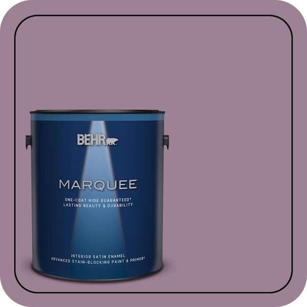 BEHR MARQUEE 1 gal. #S110-5 Garden Plum One-Coat Hide Satin Enamel Interior Paint & Primer (2)