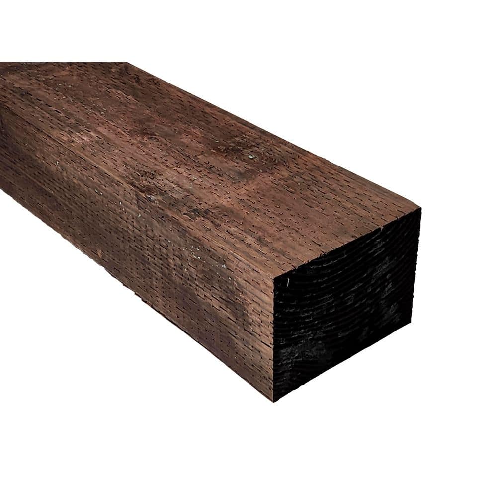 Unbranded Pressure-Treated Lumber DF Brown Stain (Common: 6 in. x 8 in. x 8 ft.; Actual: 5.5 in. x 7.5 in. x 96 in.)