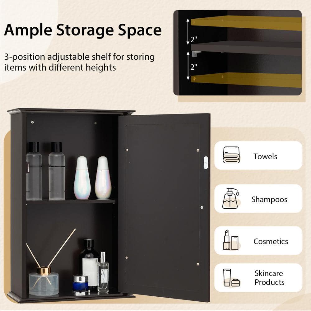 Volenca 13.5 in. W x 6 in. D x 16.5 in. H Wall Mounted Bathroom Storage Wall Cabinet in Black (3)